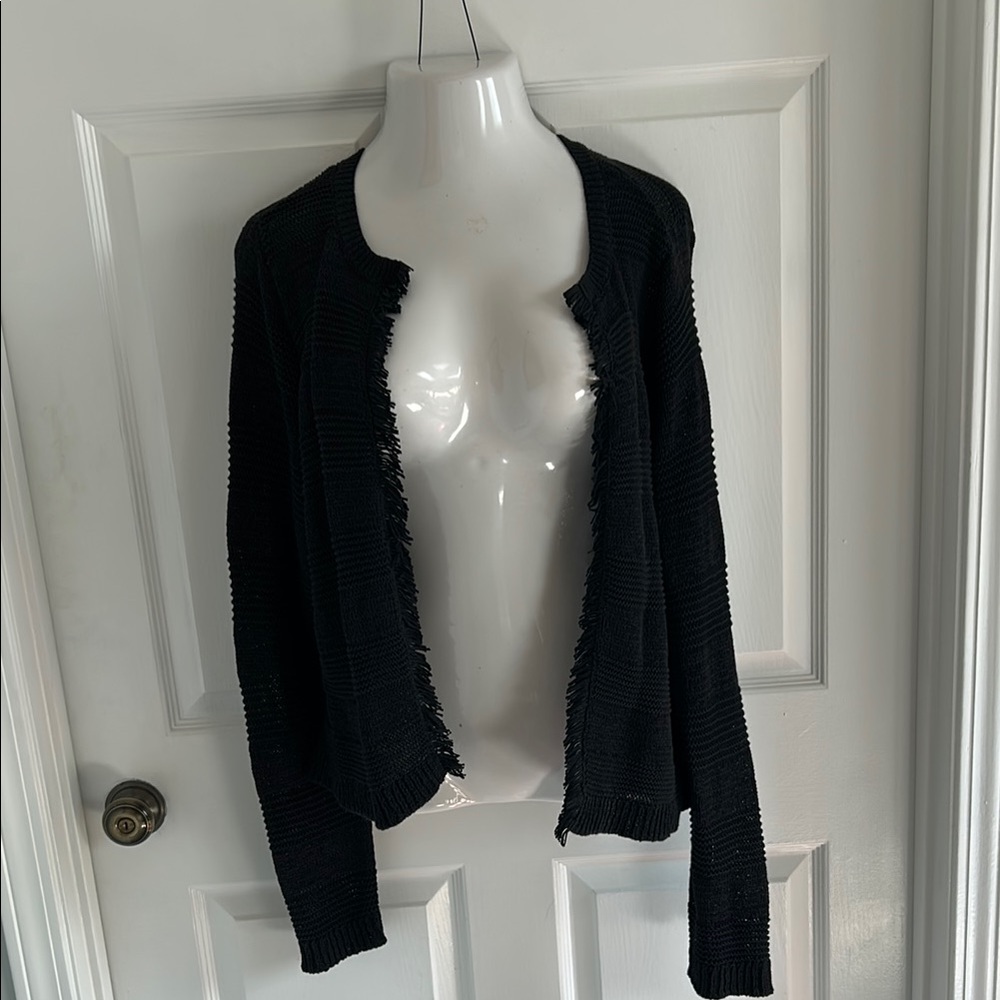 LOFT Black Open-Front Cardigan Sweater